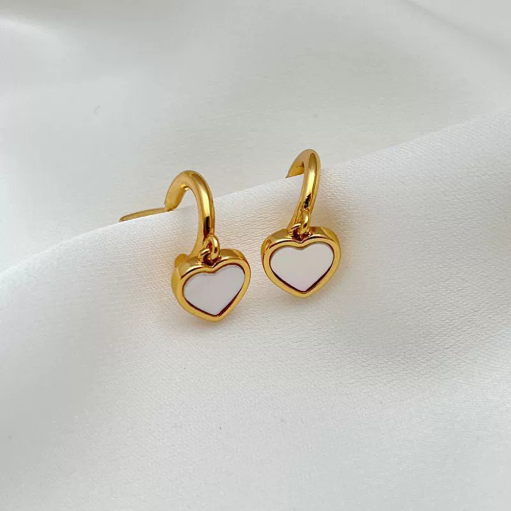 Kendra Scott Natural Shell Heart Inlaid Earrings